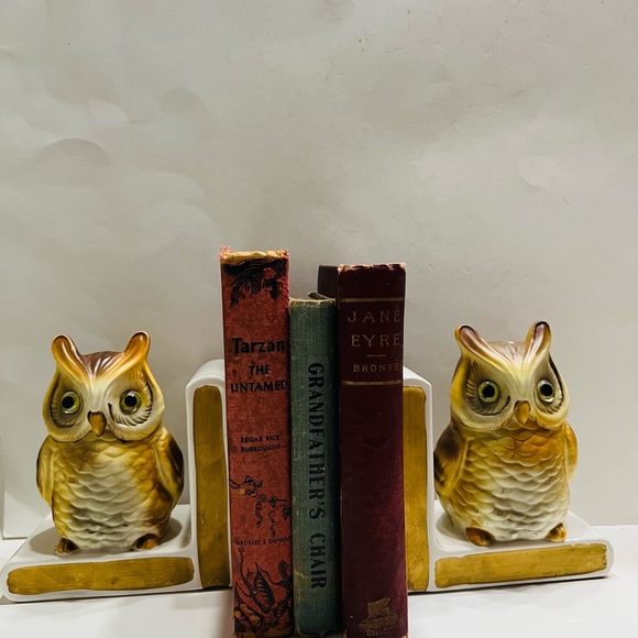 Lefton Ceramic Owl Bookends - Picture 5 of 8